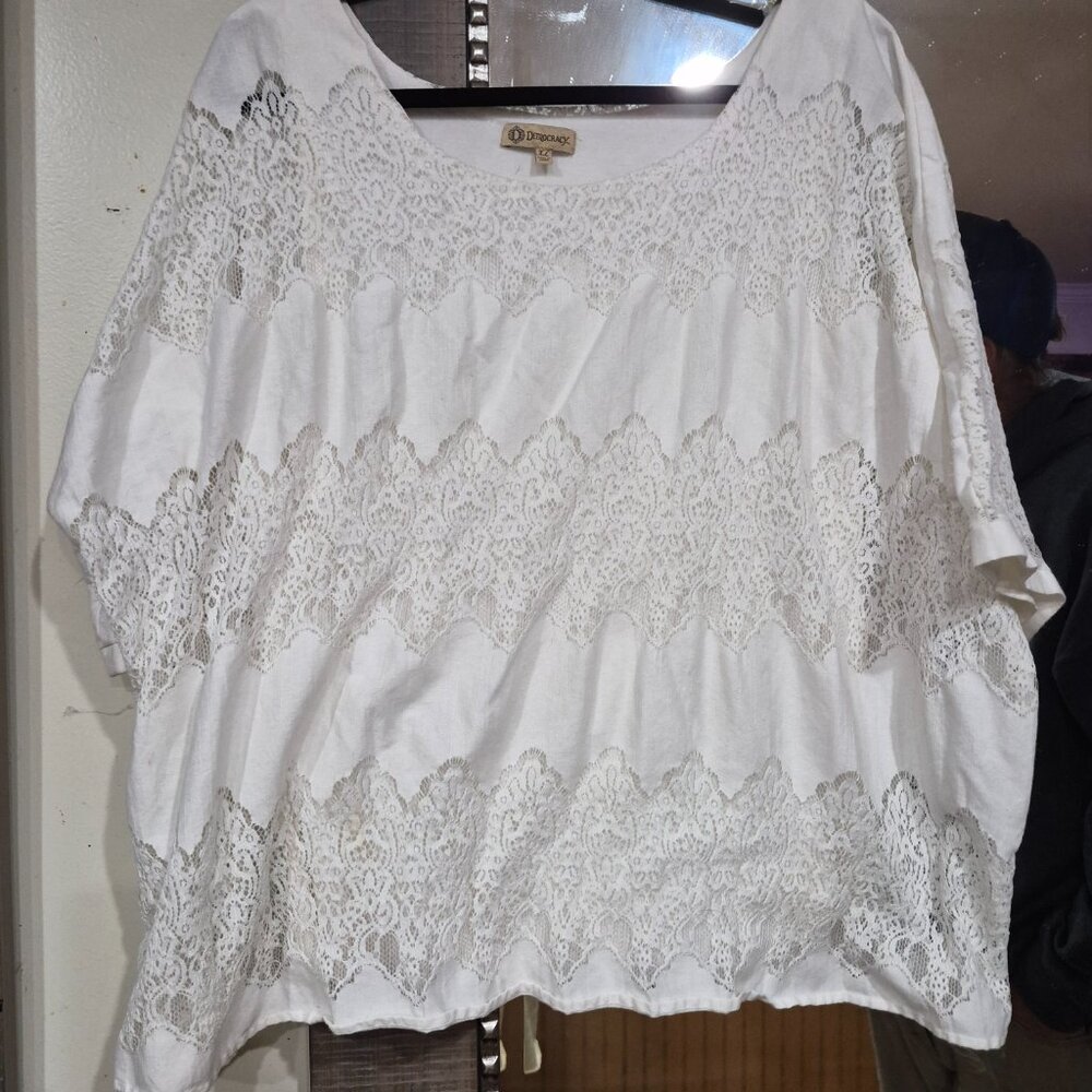 Democracy XL Lacy White Shirt